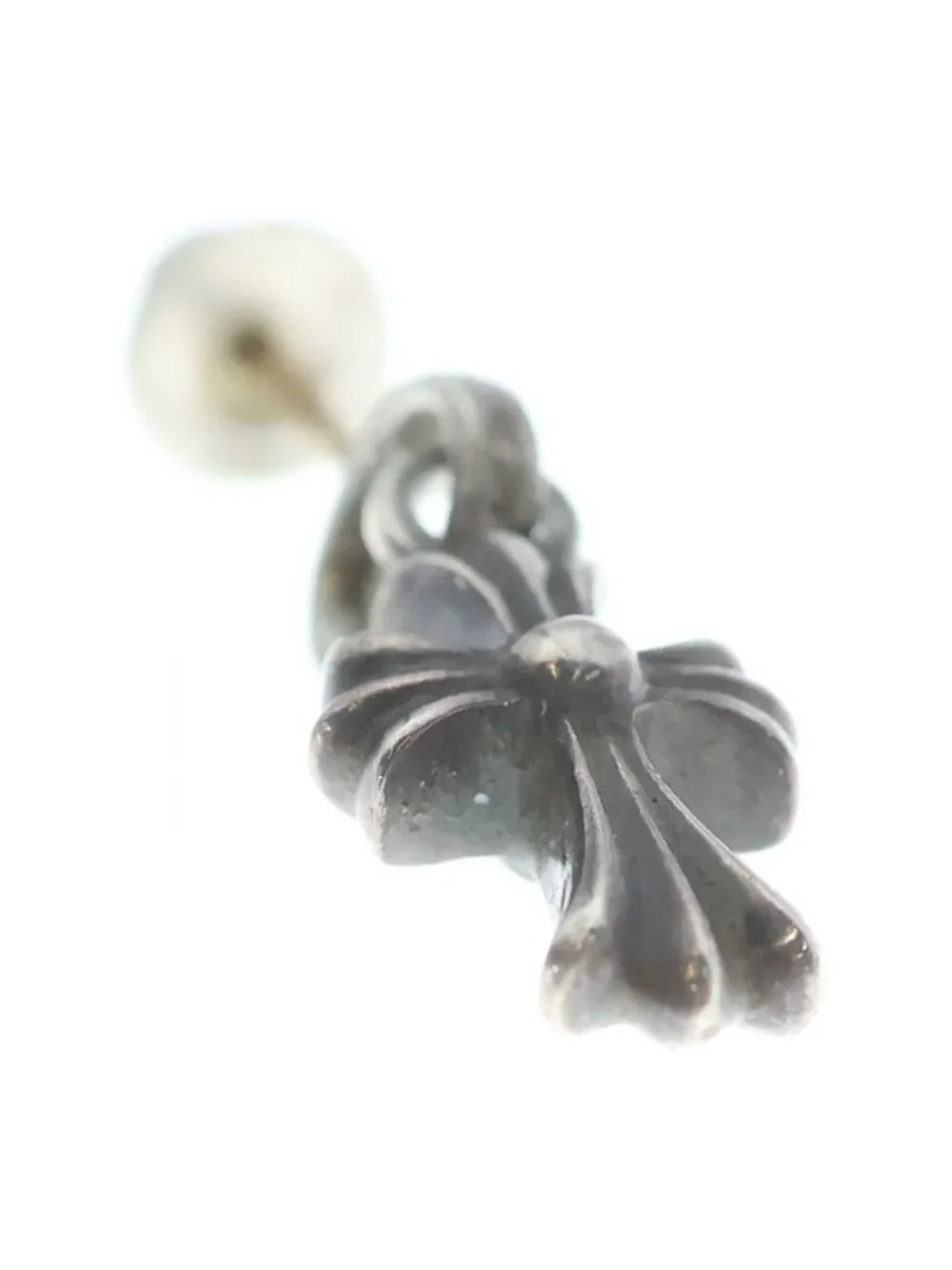 Chrome Hearts Bby Pprchn Baby Fat Cloth Drop Earrings Silver